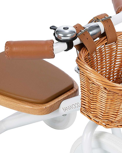 Banwood Wood and Vegan Leather Baby Trike - White - From 3 years old Tricycles
