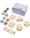 Bavvic 32 Piece Starter Set - Beech Wood and Silicone Construction - Promotes STEAM Learning! Wooden Blocks and Construction Sets