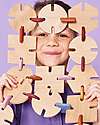 Bavvic 32 Piece Starter Set - Beech Wood and Silicone Construction - Promotes STEAM Learning! Wooden Blocks and Construction Sets