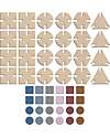 Bavvic 48 Piece Builder Set - Beech Wood and Silicone Constructions - Promotes STEAM Learning! Wooden Blocks and Construction Sets