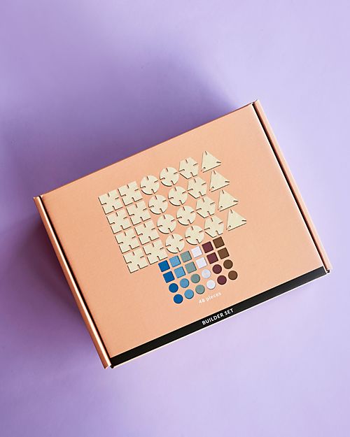 Bavvic 48 Piece Builder Set - Beech Wood and Silicone Constructions - Promotes STEAM Learning! Wooden Blocks and Construction Sets