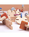 Bavvic 48 Piece Builder Set - Beech Wood and Silicone Constructions - Promotes STEAM Learning! Wooden Blocks and Construction Sets