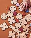 Bavvic 48 Piece Builder Set - Beech Wood and Silicone Constructions - Promotes STEAM Learning! Wooden Blocks and Construction Sets