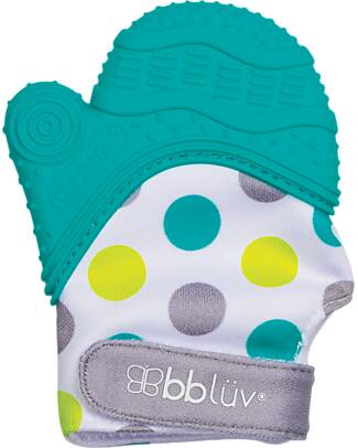 Bblüv Glüv Teething Mitten - Aqua - Soft food-grade Silicone Teethers