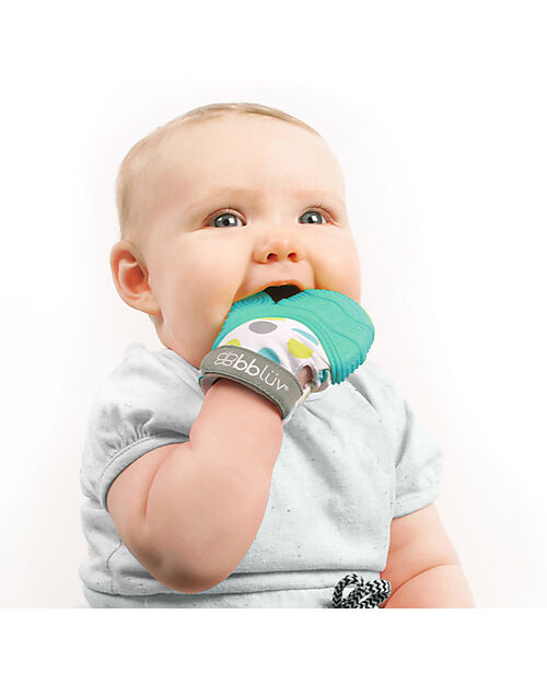 Bblüv Glüv Teething Mitten - Aqua - Soft food-grade Silicone Teethers
