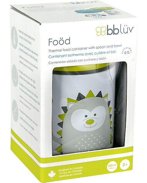 Bblüv Stainless Steel Food Jar Foöd with Spoon - 300 ml - Lime Thermal Containers
