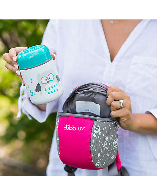 Bblüv Stainless Steel Food Jar with Spoon - 300 ml - Aqua Thermal Containers