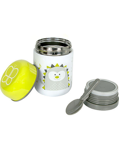Bblüv Stainless Steel Food Jar with Spoon - 300 ml - Lime Thermal Containers
