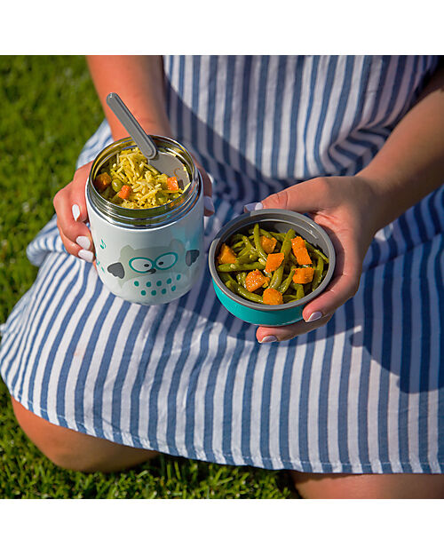 Bblüv Stainless Steel Food Jar with Spoon - 300 ml - Lime Thermal Containers