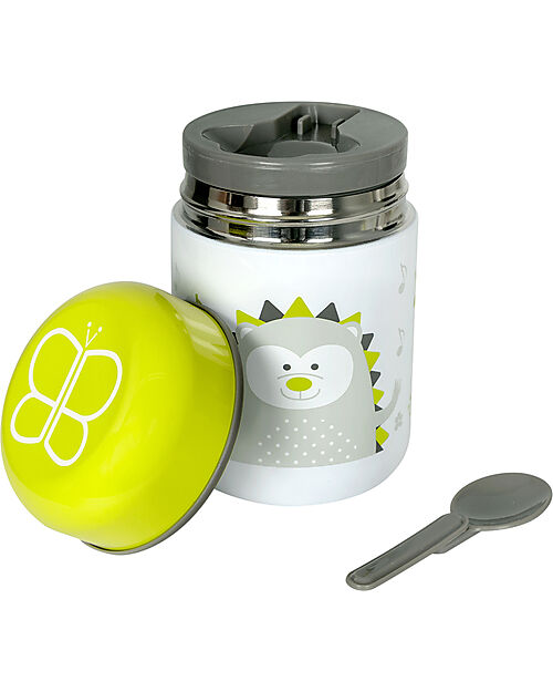 Bblüv Stainless Steel Food Jar with Spoon - 300 ml - Lime Thermal Containers