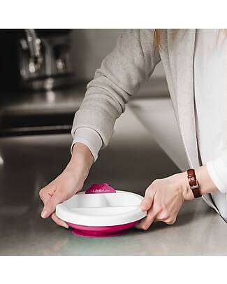 Bblüv Warm Feeding Plate Platö - White and Aqua Bowls & Plates