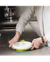 Bblüv Warm Feeding Plate Platö - White and Aqua Bowls & Plates