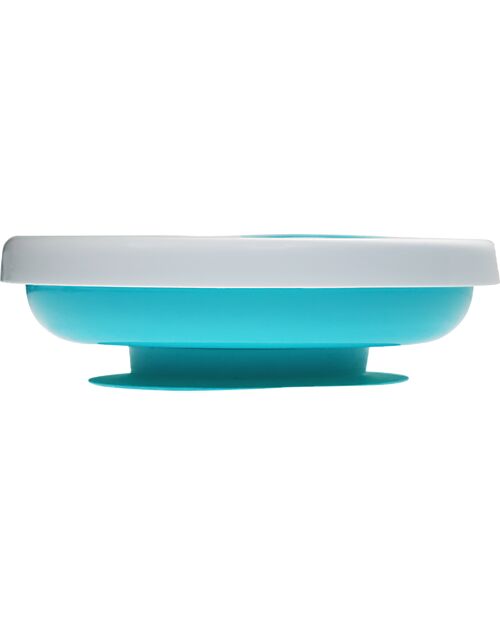 Bblüv Warm Feeding Plate - White and Aqua Bowls & Plates