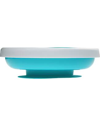 Bblüv Warm Feeding Plate - White and Aqua Bowls & Plates