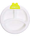 Bblüv Warm Feeding Plate - White and Lime Bowls & Plates