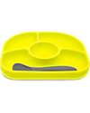 Bblüv Yümi (Lime) - 4-section Silicone Plate and Spoon (LFGB) Meal Sets