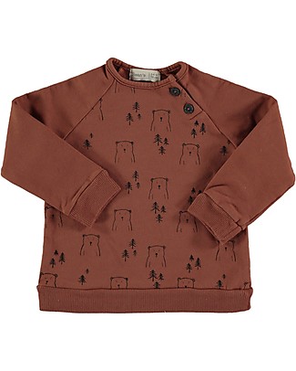 Bean's Barcelona Bears Sweatshirt - Tile - Elasticated Organic Cotton Long Sleeves Tops