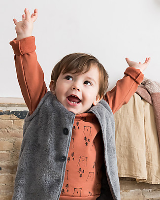 Bean's Barcelona Bears Sweatshirt - Tile - Elasticated Organic Cotton Long Sleeves Tops