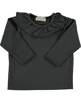 Bean's Barcelona Girl Cotton T-shirt - Anthracite - Organic Cotton Long Sleeves Tops