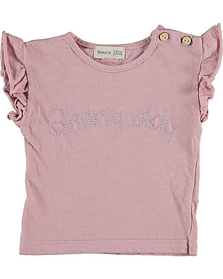 Bean's Barcelona Girl T-shirt with Frills Shiny Day - Pink - Organic cotton T-Shirts And Vests