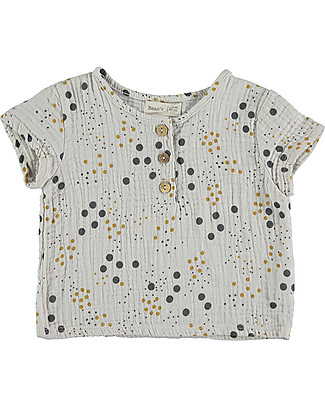 Bean's Barcelona Printed T-shirt Chestnut - Grey - Organic chiffon T-Shirts And Vests