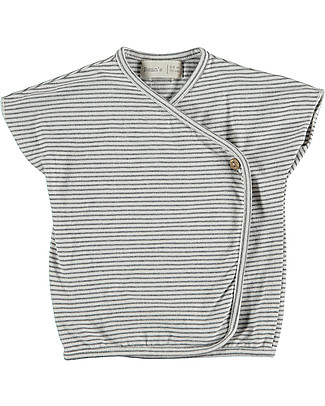 Bean's Barcelona Striped Asymmetric T-shirt Pine - White - Organic cotton T-Shirts And Vests