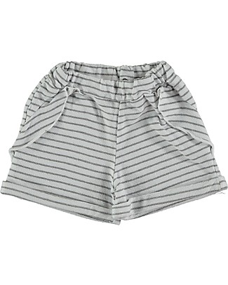 Bean's Barcelona Striped Summer Frilly Shorts Shore - White - 100% Organic Cotton Shorts