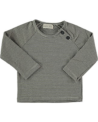 Bean's Barcelona Striped T-shirt - Stone - Elasticated Organic Cotton Long Sleeves Tops