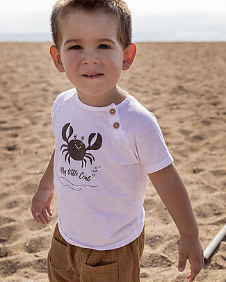 Bean's Barcelona T-shirt My Little Crab - White - 100% Organic Cotton T-Shirts And Vests