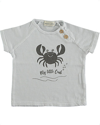 Bean's Barcelona T-shirt My Little Crab - White - 100% Organic Cotton T-Shirts And Vests