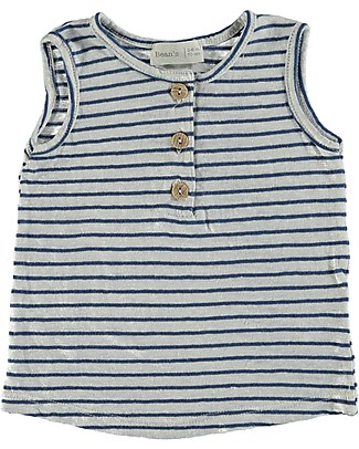 Bean's Barcelona Tank Striped T-shirt Whale - Blue - Linen T-Shirts And Vests
