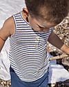 Bean's Barcelona Tank Striped T-shirt Whale - Blue - Linen Tank Tops