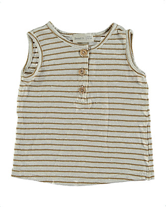 Bean's Barcelona Tank Striped T-shirt Whale - Caramel - Linen T-shirts