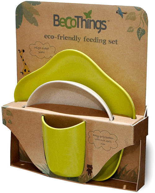 BecoThings Eco Feeding Set - Green (Completely Biodegradable) Meal Sets