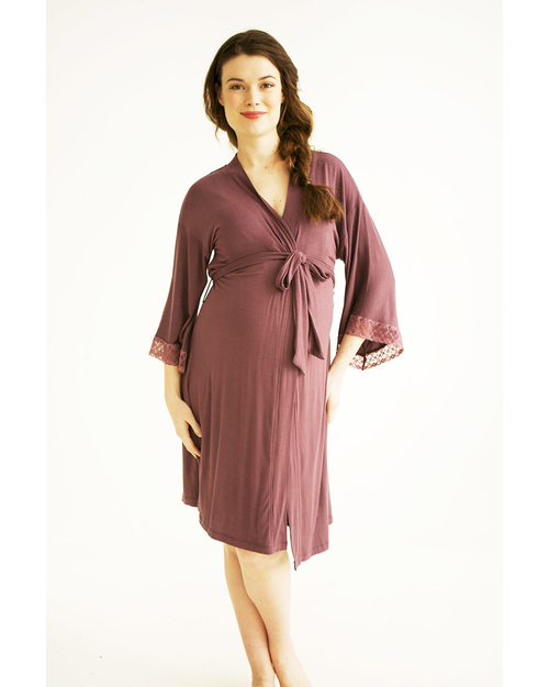 Belabumbum Eva Maternity and Nursing Robe Plum (perfect for your