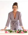 Belabumbum Maternity and Nursing Robe - Pale Grey with Polka Dots - 100% Pima Cotton Robes