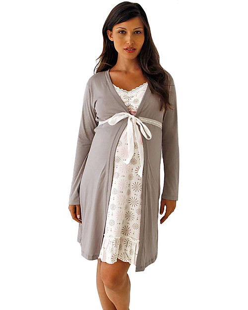 Belabumbum Starlit Maternity Robe - Grey/Pink Robes