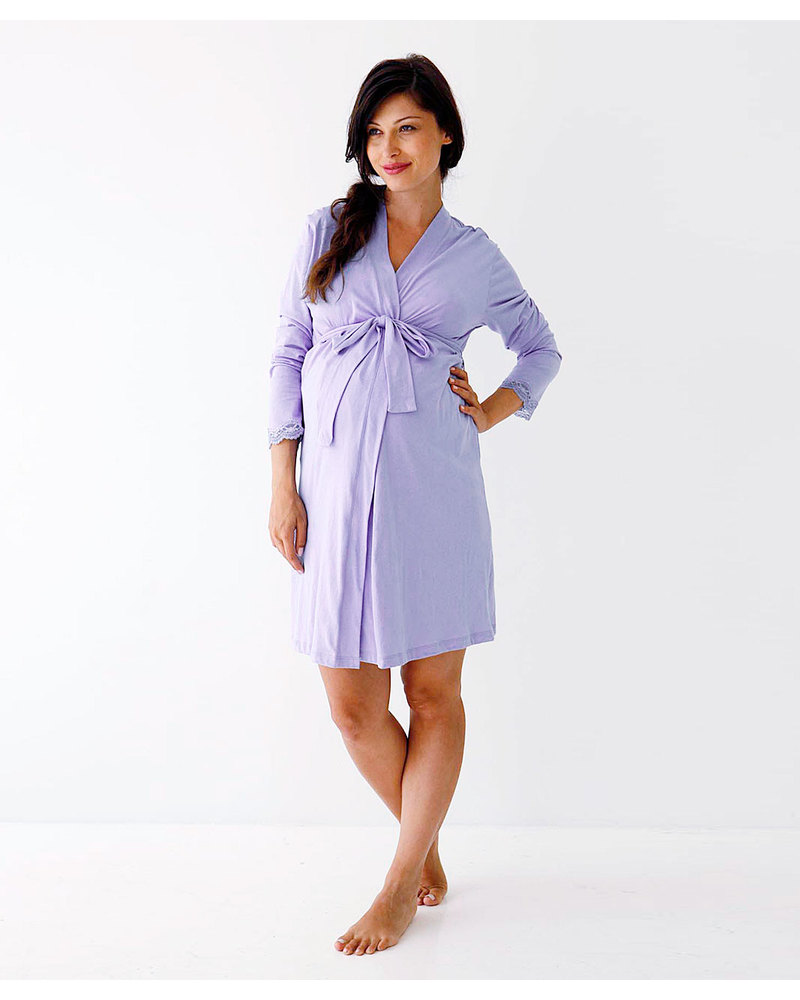 Pure Organic Cotton Maternity Nightgown Nursing Gown