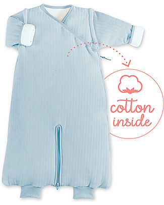 Bemini MAGIC BAG® Pady Velvet 3-9 months, Blue Grey - 3 TOG Warm Sleeping Bags