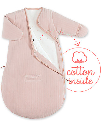 Bemini MAGIC BAG® Pady Velvet with Sleeves 0-3 months, Old Pink - 3 TOG Warm Sleeping Bags