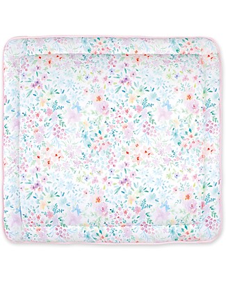 Bemini Playpen Mat 100x100 cm, April Cristal - 100% Cotton Muslin Swaddle