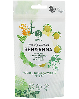 Ben & Anna Natural Shampoo Tablets - Tonic - 120 gr Shampoos And Bath Wash