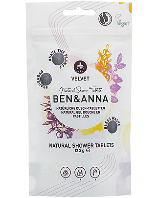 Ben & Anna Natural Shower Tablets - Velvet - 120 gr Shampoos And Bath Wash