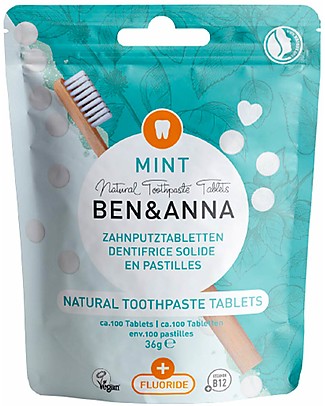 Ben & Anna Natural Toothpaste Tablets with Fluoride - Mint - 36 gr Toothpaste