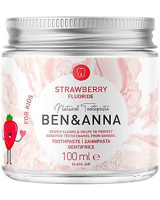 Ben & Anna OUTLET - Toothpaste Strawberry with Fluoride for Kids - 100 ml - Showroom Sample Toothpaste