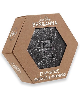 Ben & Anna Solid Shower Shampoo - Elm Wood - 60 gr - Plastic-Free! Shampoos And Bath Wash