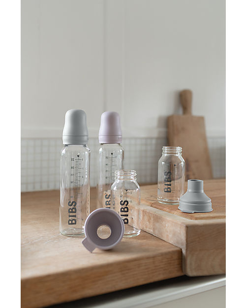BIBS Baby Bottle Complete Set - Cloud - 110 ml Recyclable and Dishwasher safe! - New Design Baby Bottles
