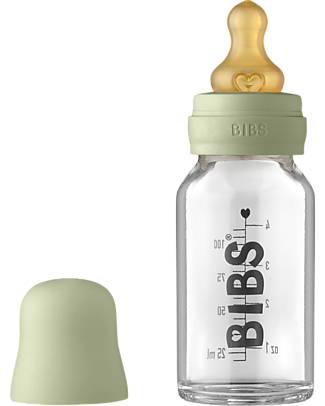 Bibs Baby Bottle Complete Set - Sage - 110ml Recyclable and Dishwasher safe! - New Design Baby Bottles