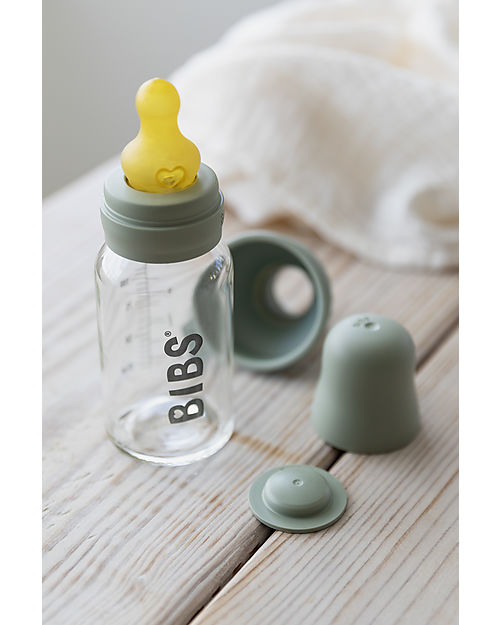 BIBS Baby Bottle Complete Set - Sage - 110ml Recyclable and Dishwasher  safe! - New Design unisex (bambini)