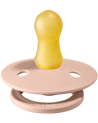 Bibs Bibs Colour Pacifier - Blush - Natural Rubber Teat - Made in Denmark - with Light Round Shield - BPA & PVC Free Dummies & Soothers